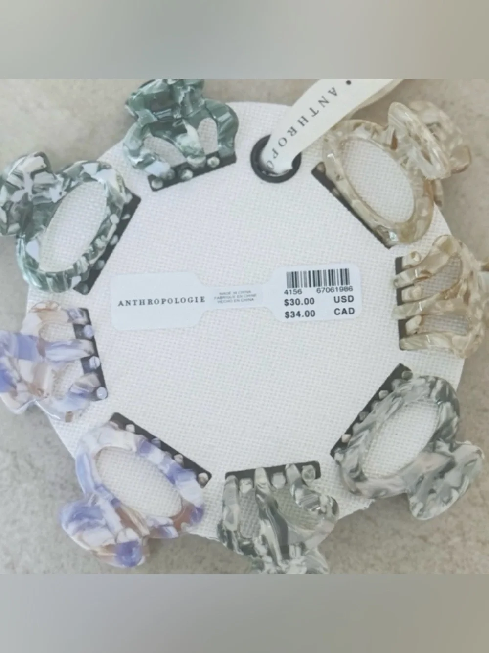 Anthropologie Mini Claw Hair Clip Set